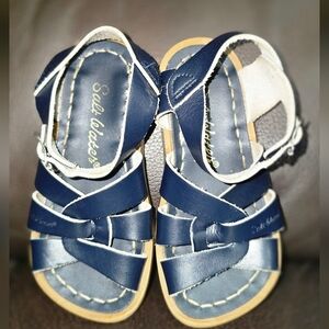 Salt Water Sandals by Hoy Navy Blue Toddler Leather Strappy Sandals